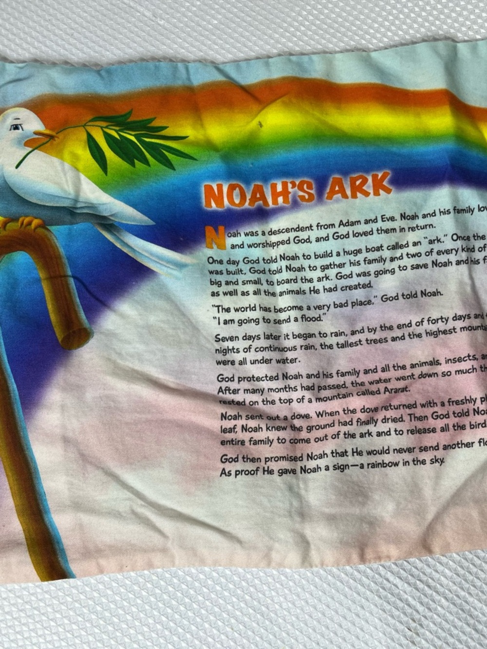 Noah's Ark Double-Sided Pillowcase - Colorful Kids Bible Theme - Picture 2 of 3